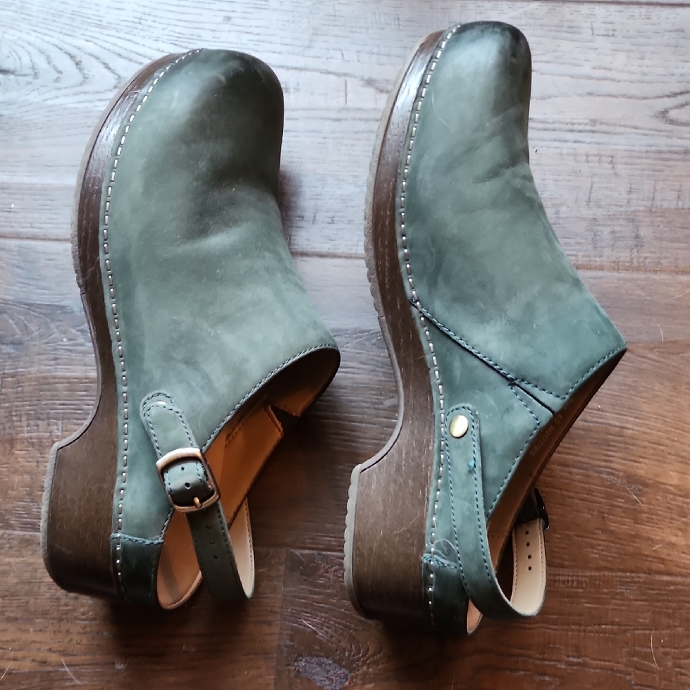 Dansko Olive Leather Slip-Ons - Picture 4 of 7